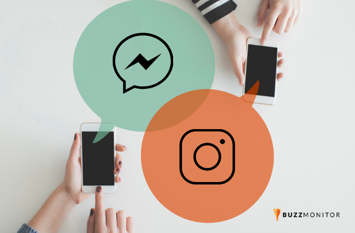 logos do Instagram e do Facebook mensager