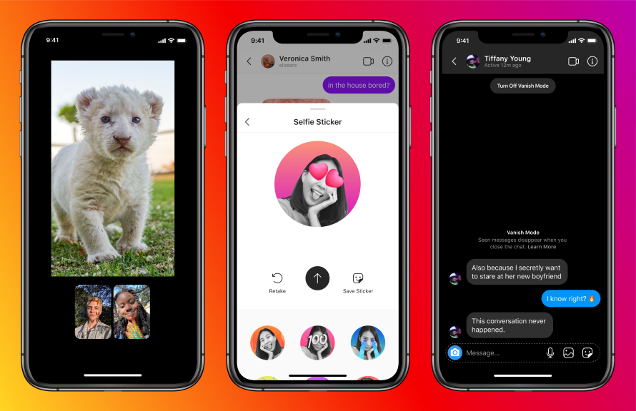 interface das Mensagens do Instagram e Facebook integradas 