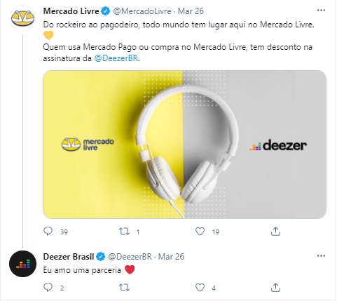 interação do deezer nas redes sociais