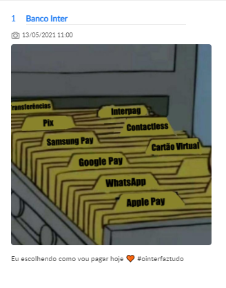 Post no Facebook do Inter