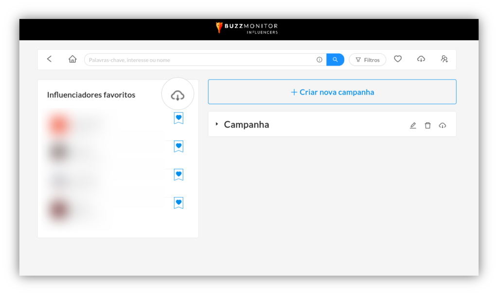 Módulo de influenciadores da buzzmonitor