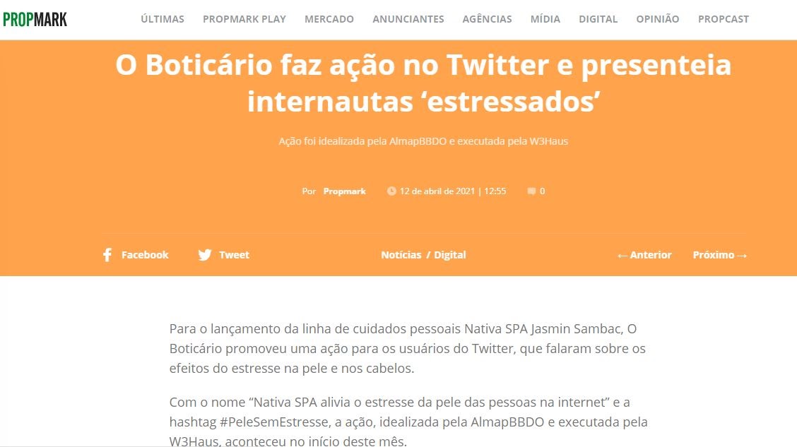 buzz sobre campanha do o boticário e estresse