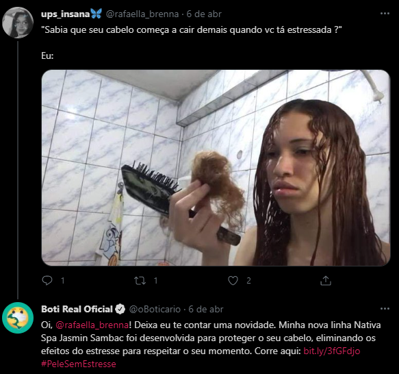 post sobre estresse no twitter