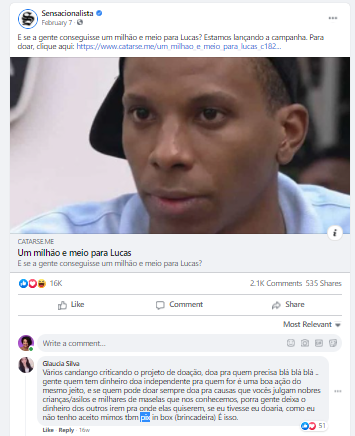 repercussão de noticias no facebook