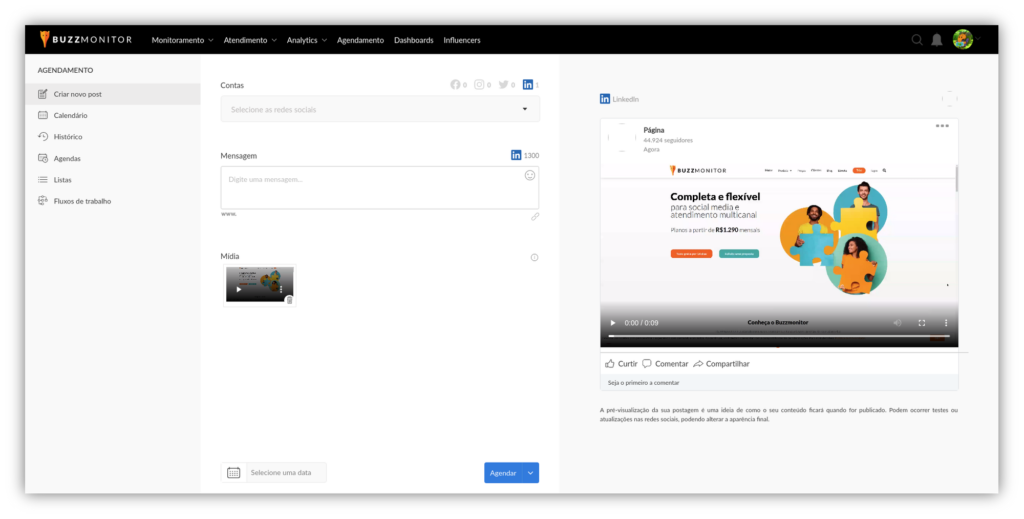 Novidades de agendamento na Buzzmonitor Agosto 2021