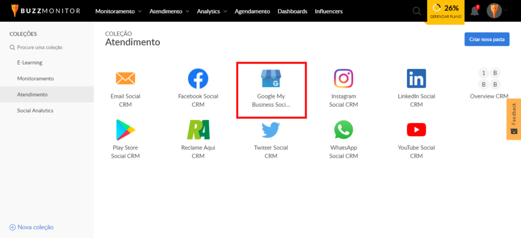 imagem do google meu negócio dentro da buzzmonitor