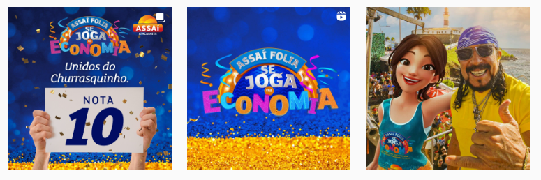  publicações do supermercado Assaí Atacadista no Instagram