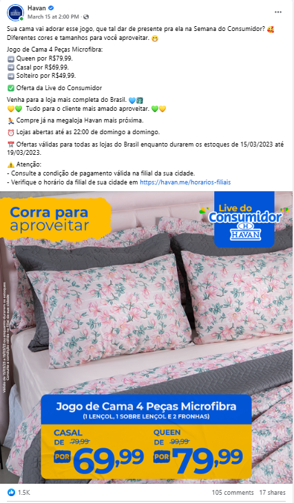 Havan - Facebook - Dia do Consumidor