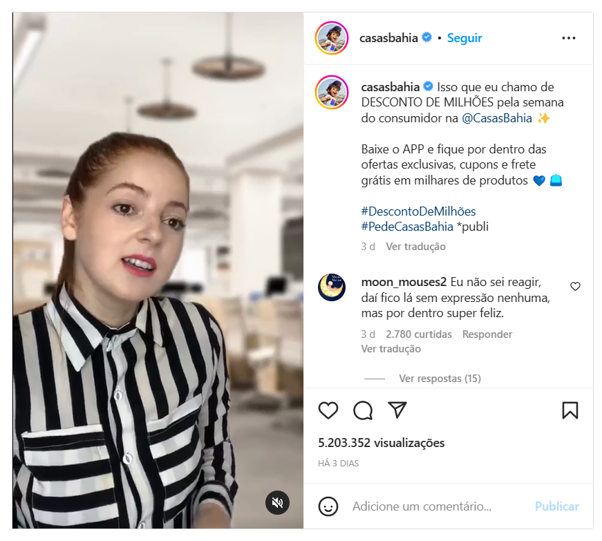 Instagram - Facebook - Dia do Consumidor - Casas Bahia