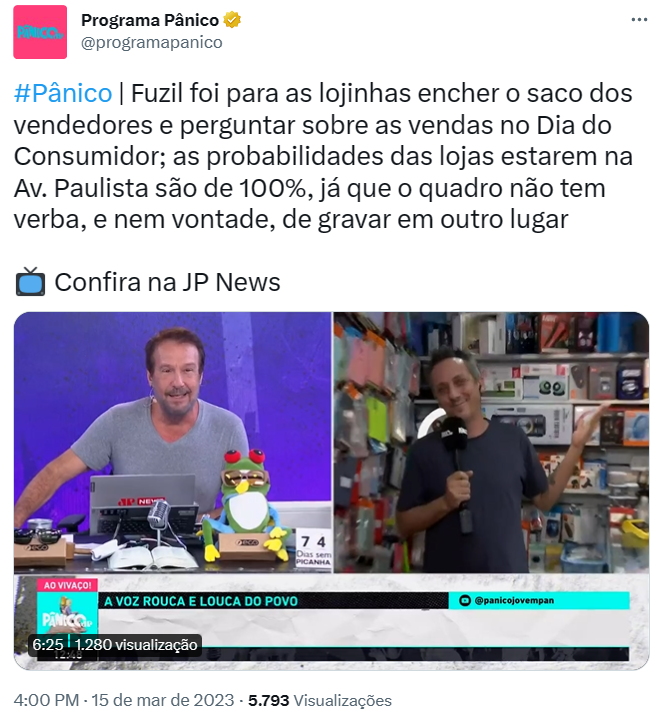 Twitter - Dia do Consumidor - Programa Pânico
