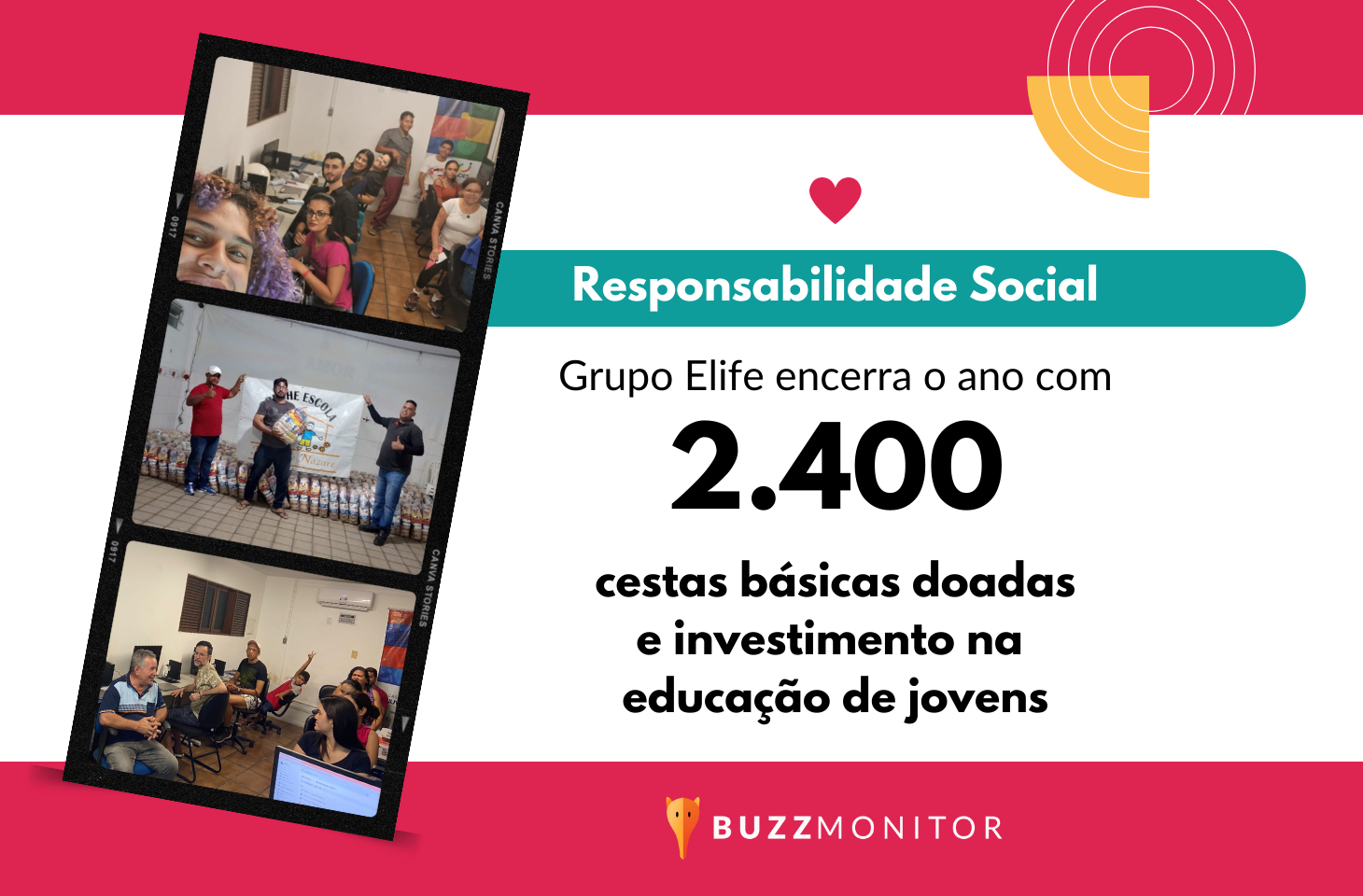 Responsabilidade Social: Grupo Elife encerra o ano com 2.400 cestas básicas doadas