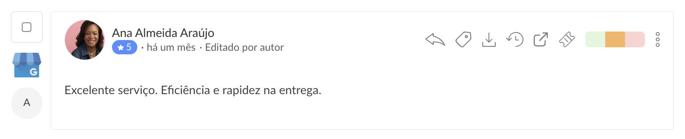 Avaliação de Google Meu Negócio editada por autor. 
