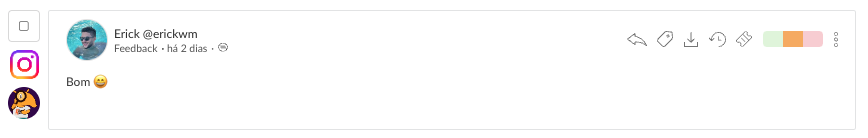 Interações de feedback no relatório 