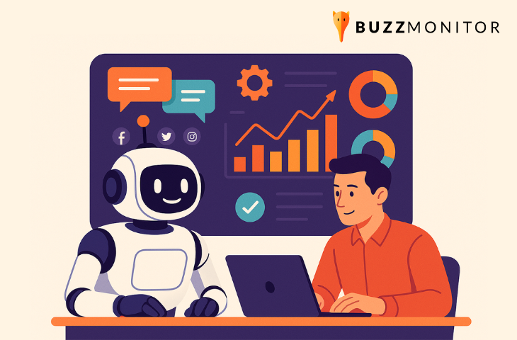 imagem simula uso de dados e dashboards para chatbot de atendimento