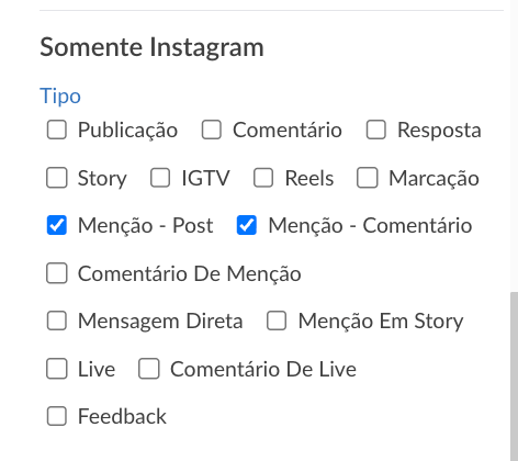 Etapa Ações de um novo trigger com a resposta automática habilitada para interações de Facebook e Instagram