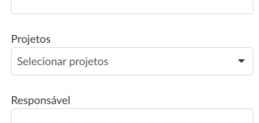 Novo filtro de Projetos na tela de tickets da Buzzmonitor, acima do campo Responsável
