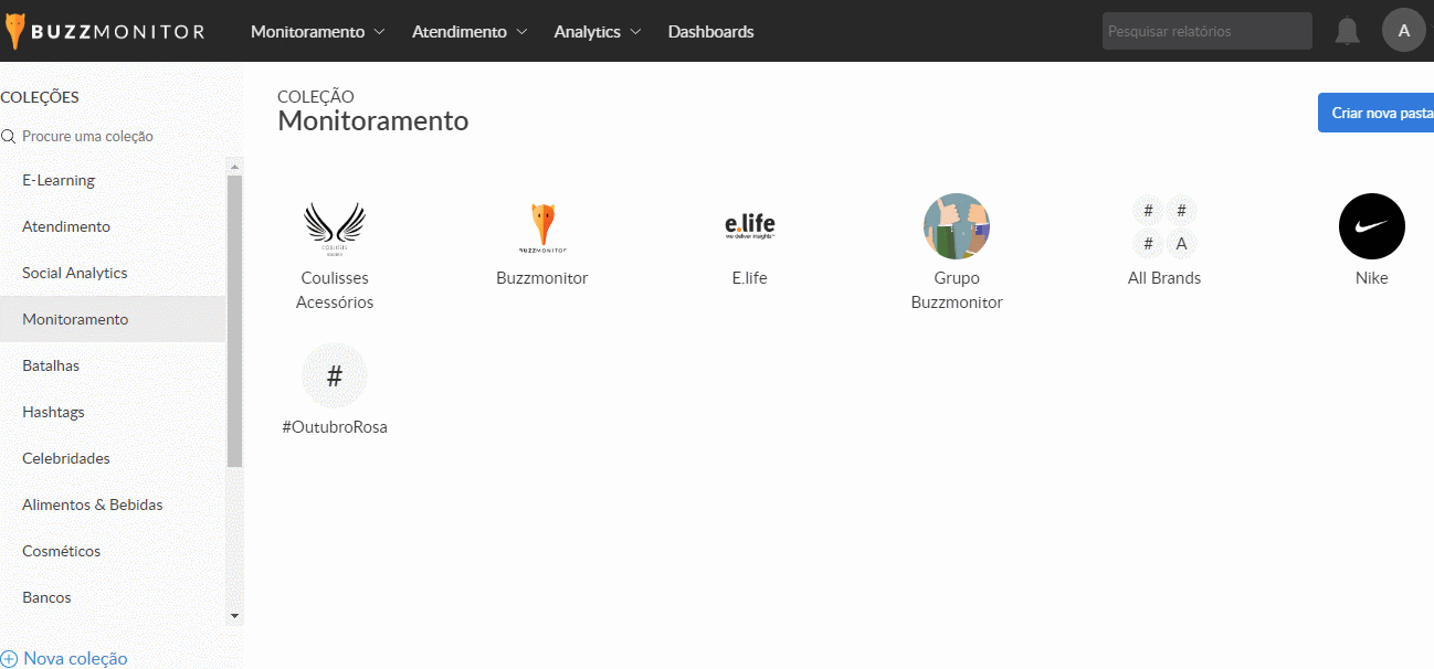 projeto comparativo na Buzzmonitor