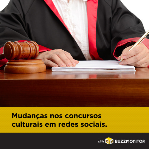 imagem de um juiz com a legenda "mudanças nos concursos culturais em redes sociais"